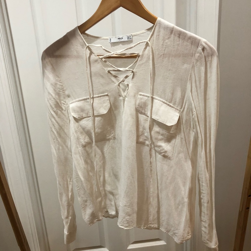Lace Up Blouse